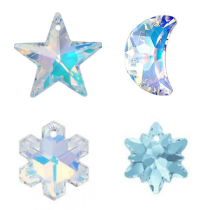 Pendentifs �toiles, lunes, flocons et edelweiss