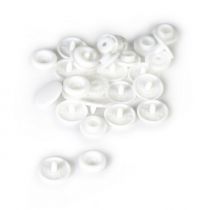 10 boutons pression résine blanc Ø 12 mm