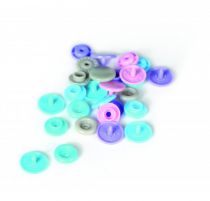 10 boutons pression résine couleur pastel Ø 12 mm