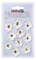 10 Fleurs en papier murier blanc scapbooking