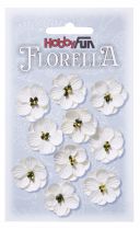 10 Fleurs en papier murier blanc scapbooking