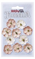 10 Fleurs en papier murier rose tendre n°2 scapbooking