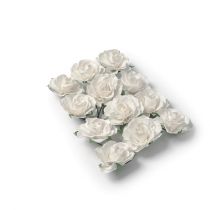 12 roses Blanches  - 3,5cm