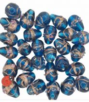 20 Perles indiennes goutte bleu lagon 20mm