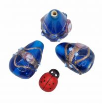 20 Perles indiennes goutte capri blue 20mm