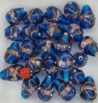 20 Perles indiennes goutte capri blue 20mm