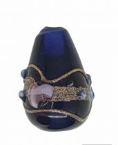 20 Perles indiennes tube bleu marine 20mm
