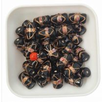 20 Perles indiennes tube Noir 20mm 