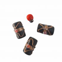 20 Perles indiennes tube Noir 20mm 
