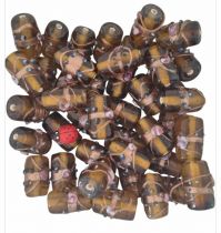 20 Perles indiennes tube Topaz 20mm 