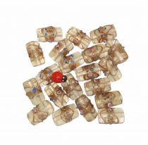 20 Perles indiennes tube Transparente 20mm
