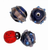 20 Perles rondes bleu marine 12mm
