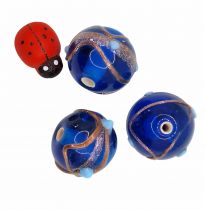 20 Perles rondes indiennes capri blue14mm