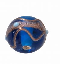 20 Perles rondes indiennes capri blue14mm