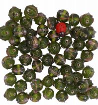 20 Perles rondes indiennes olivine12mm