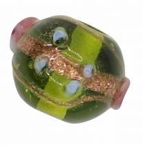 20 Perles rondes indiennes olivine12mm