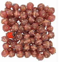 20 Perles rondes indiennes Rose 12mm