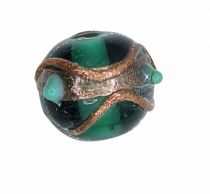 20 Perles rondes indiennes vert émeraude 13mm