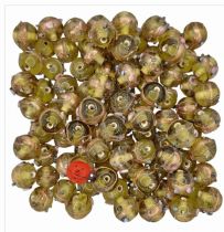 20 Perles rondes indiennes vert olivine 12mm