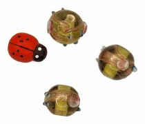 20 Perles rondes indiennes vert olivine 12mm