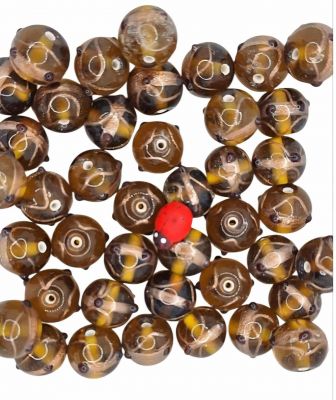 20 Perles rondes topaz 14mm
