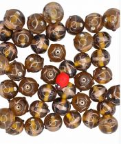 20 Perles rondes topaz 14mm