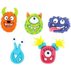5 Boutons d�coratifs \  Monstres fous \ 