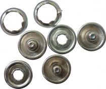 50 boutons pressions métal argenté Ø 10 mm