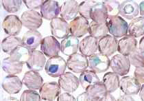 500 Perles facettes 4 mm Light Amethyst AB � Cristal de Boh&ecirc;me Preciosa