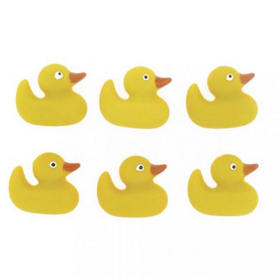6 Boutons d�coratifs \  canards jaunes \  caoutchouc