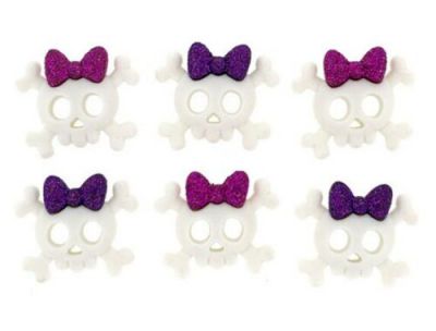 6 Boutons d�coratifs \ T�tes de morts\ 