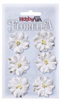 6 Fleurs en papier murier blanc scapbooking Florella 