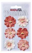 6 fleurs en papier murier décoration scapbooking Florella 