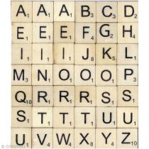 Alphabet Lettres en bois 2x2cm - 42 pièces-Artémio