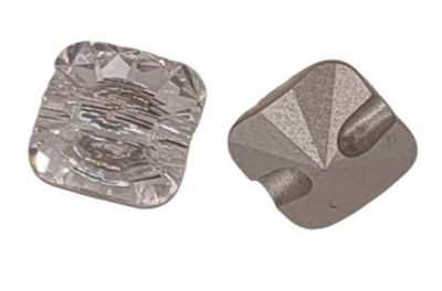 Bouton carr� 3009-10 mm Crystal foiled Cristal Swarovski x1