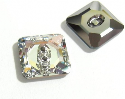 Bouton carr� 3017-10 mm Crystal foiled Cristal Swarovski x1