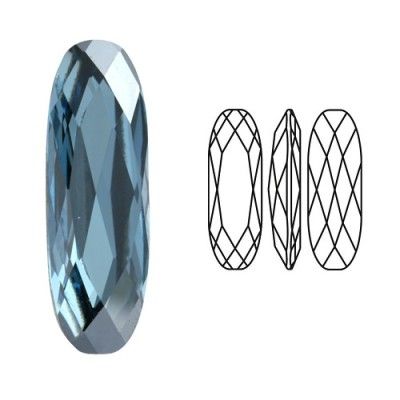 Cabochon 4161 Aquamarine Satin 21x7 mm x1  Cristal Swarovski
