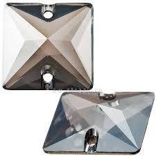 Cabochon carr� 3240-16mm Crystal satin cristal swarovski