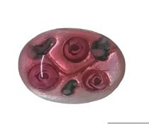 Cabochon ovale artisanal Rose 25x18mm x1