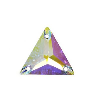 Cabochon Triangle 3270 � coudre 16mm- crystal x 1 cristal ab swarovski