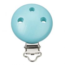 Clip attache ttine bleu turquoise en bois   37mm
