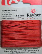 Cordon Polyester Rouge 1mm - 20m