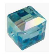 Cubes 5601 Aquamarine AB 4mm x6 Cristal Swarovski