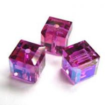 Cubes 5601 Fuchsia AB 4mm x6 Cristal Swarovski