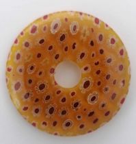 Donut millefiori jaune 38mm