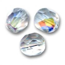 Facettes 4 mm Crystal AB x50, transparent iris&eacute;