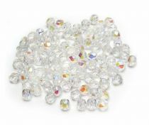 Facettes 4 mm Crystal AB x50, transparent iris&eacute;