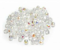 Facettes 4 mm Crystal AB x50, transparent iris&eacute;