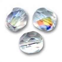 Facettes 4 mm Crystal AB x50, transparent iris&eacute;