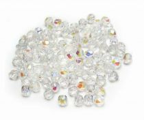 Facettes 4 mm Crystal AB x50, transparent iris&eacute;